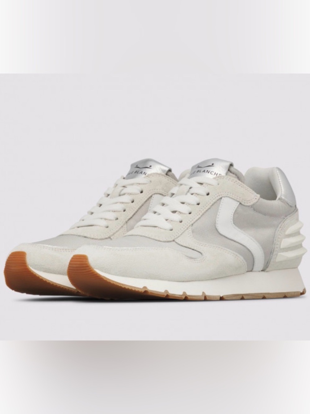 VOILE BLANCHE JULIA POWER Sneakers In Suede And Fabric in Light Gray